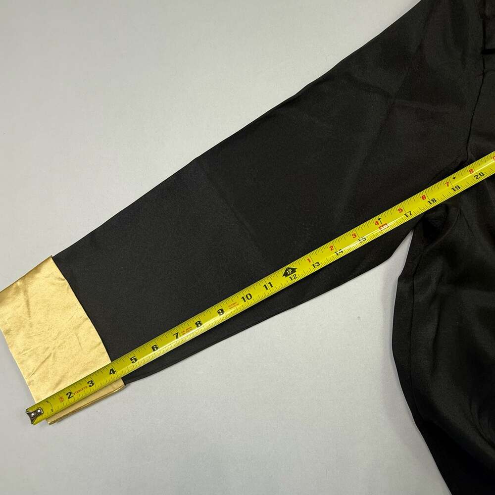 Jin Yue Fu Shi Black Gold Dragon Embroidered Tang Suit Kung Fu Jacket Size XXXL - Picture 8 of 9